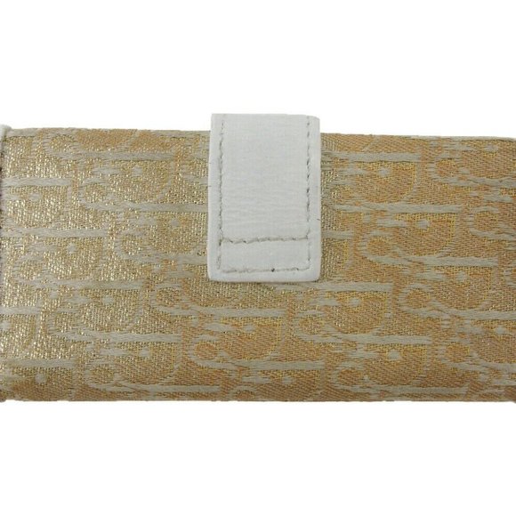 DIOR Key Case Trotter Beige White Canvas x Leather Authentic USED - Picture 3 of 10